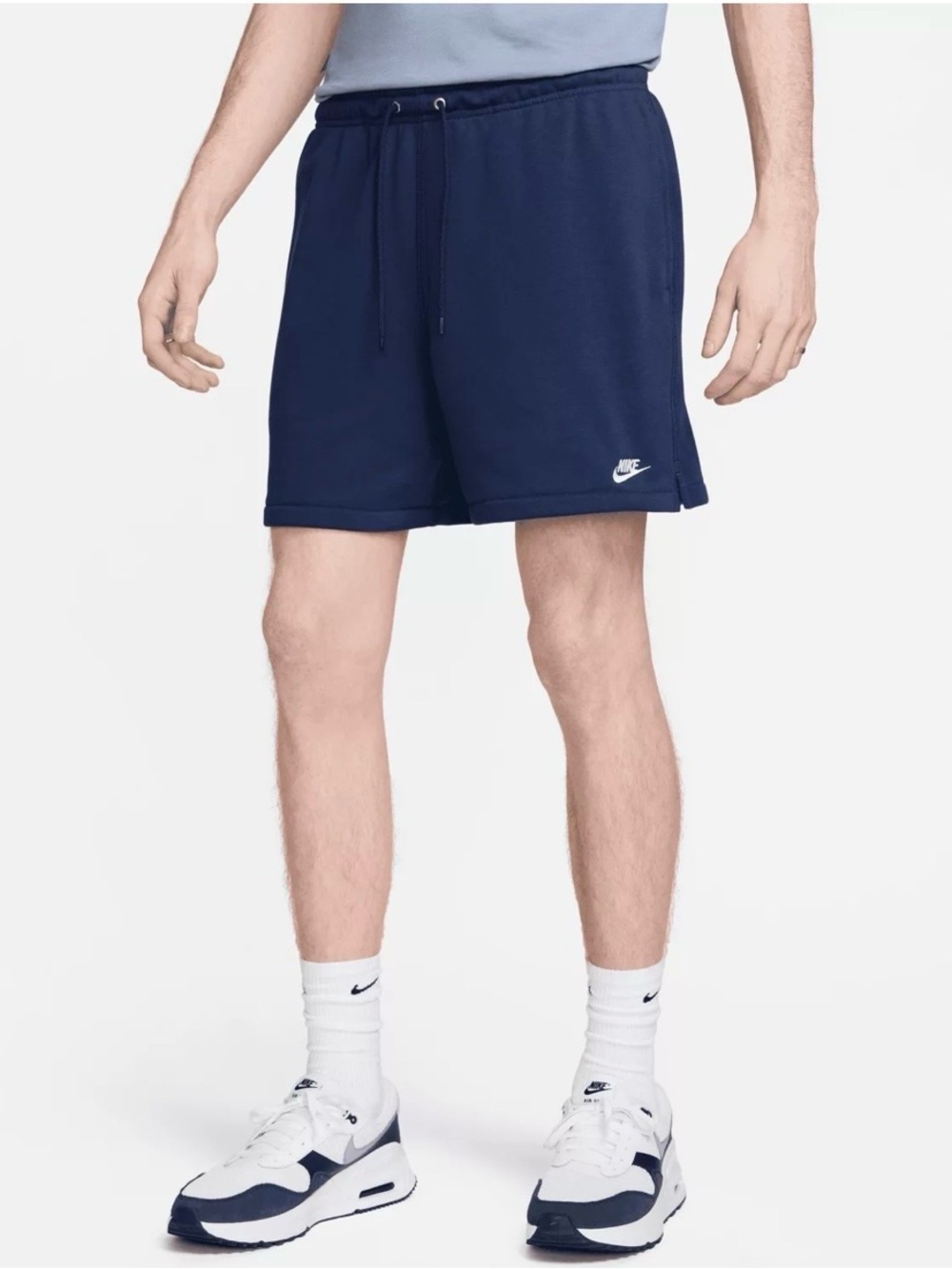 Nike Men's Club French Terry Flow Blue Shorts Size M